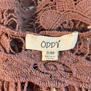 ANTHROPOLOGIE ODDY Mauve Crochet Delicate and Intricate Beautiful Sweater